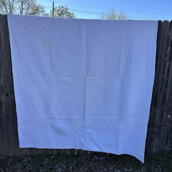 Vintage Patchwork Quilt Postage Stamp Border 78" x 66" Hand Sewn Quilted - Picture 7 of 13